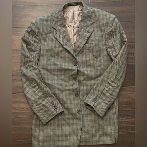 Givenchy Brown and Black Sport Coat with Classic Check Design
